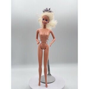 Vintage 1966 TNT Barbie Doll Blonde Hair Blue Eyes Malaysia Purple Earrings,Ring